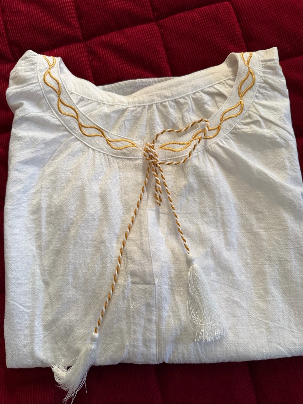 White Embroidered Long Sleeve Boho Dress Size XL - Picture 3 of 9